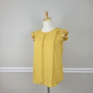 Calvin Klein Crew Neck Pleated Front Top Size S